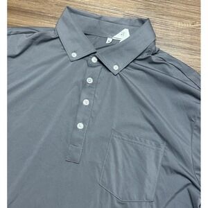 State And Liberty Men's Performance Stretch Athletic Fit Polo Shirt Grey Sz M